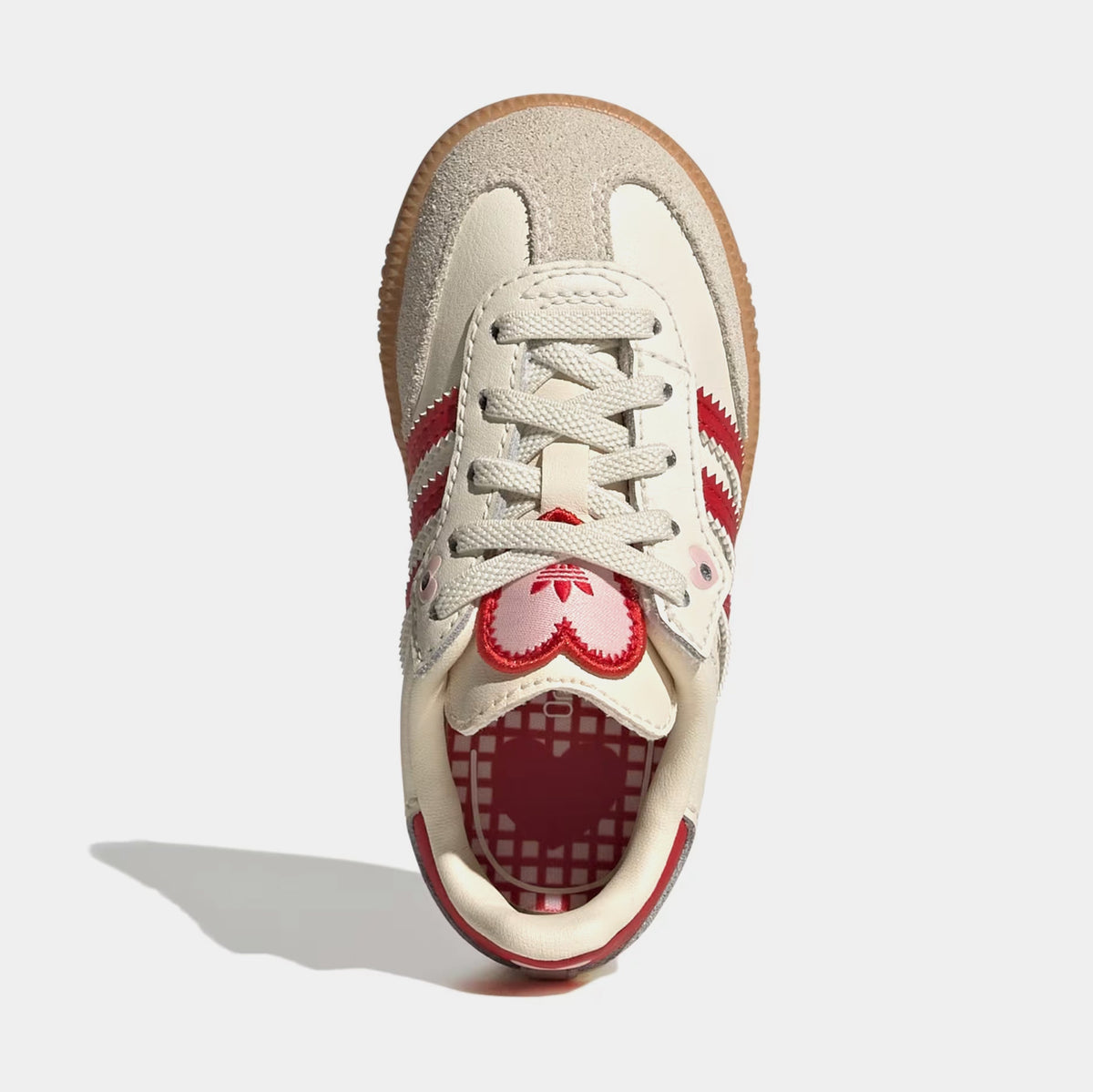 Samba OG Valentines Day Comfort Closure Elastic Laces Infant Toddler Lifestyle Shoes (Cream White/Better Scarlet/Gum)