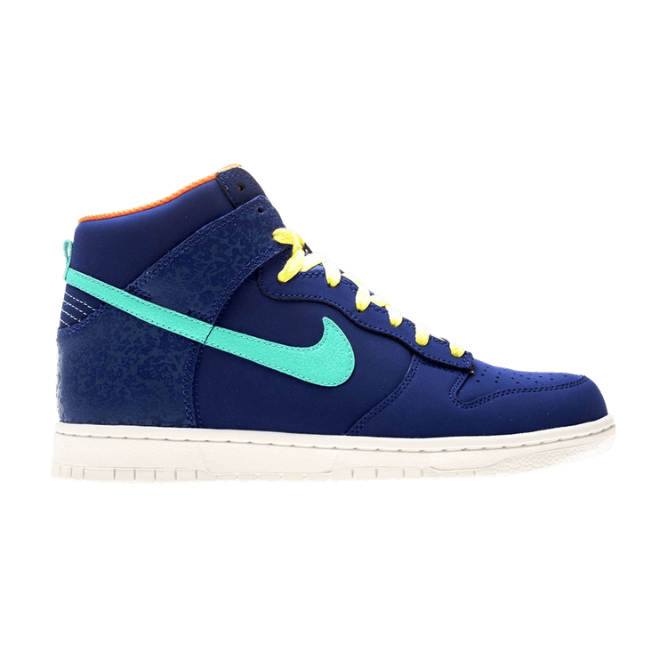 Nike Dunk High — Deep Royal Blue/Crystal Mint-Electric Yellow