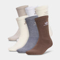 Trefoil 6 Pack Crew Mens Socks (Brown/Beige)