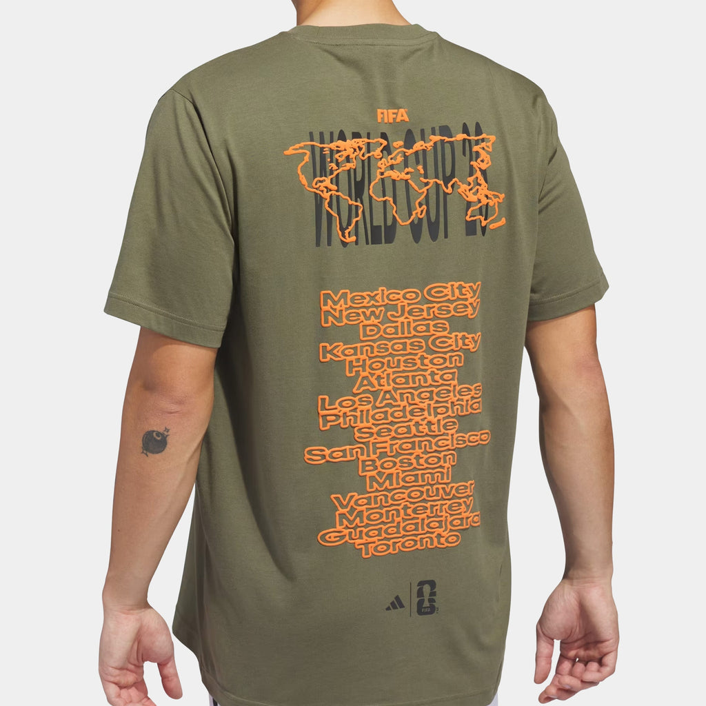 FIFA World Cup '26 Tour Graphic Mens Short Sleeve Shirt (Olive Strata)