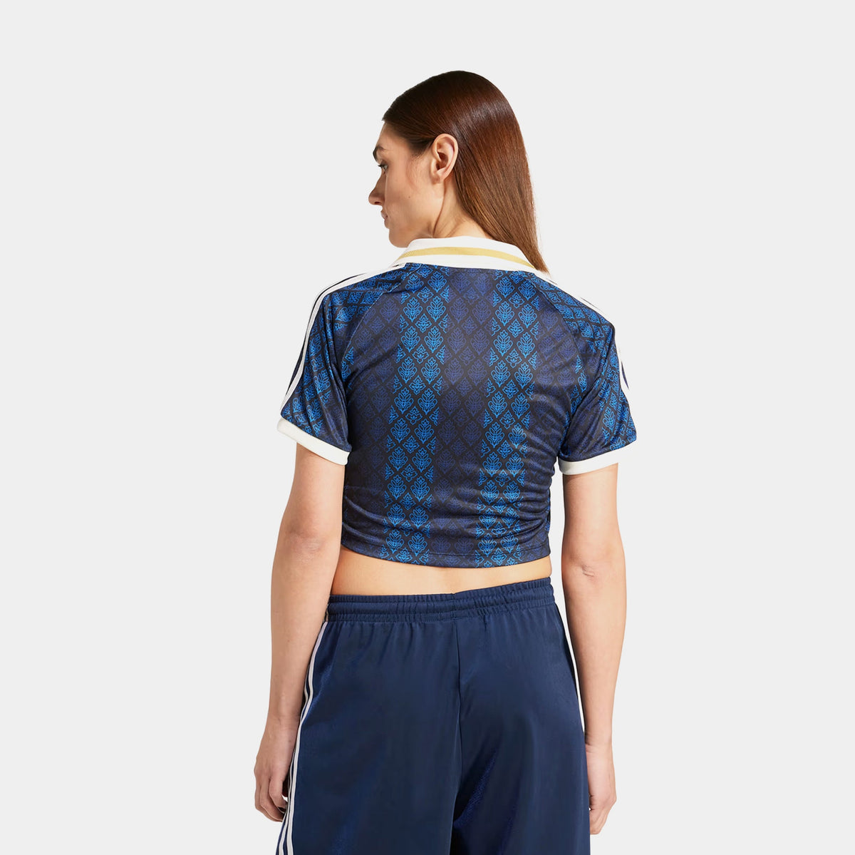 Originals Retro Crop Polo Womens Short Sleeve Shirt (Black/Night Indigo)