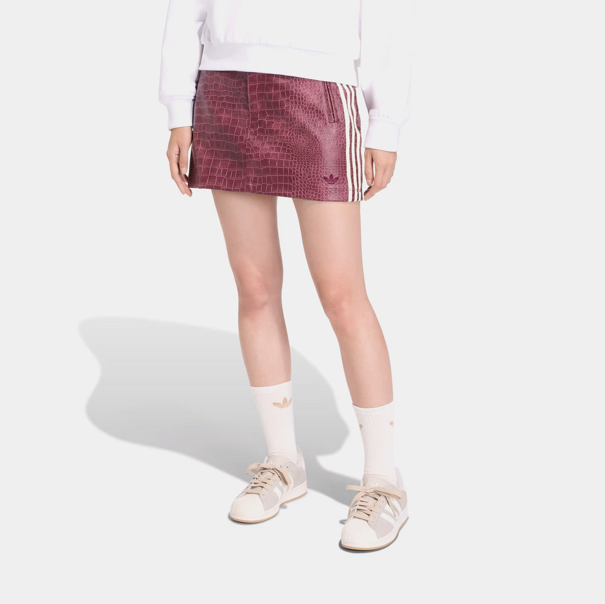 Pleather Snakeskin Mini Womens Skirt (Maroon)