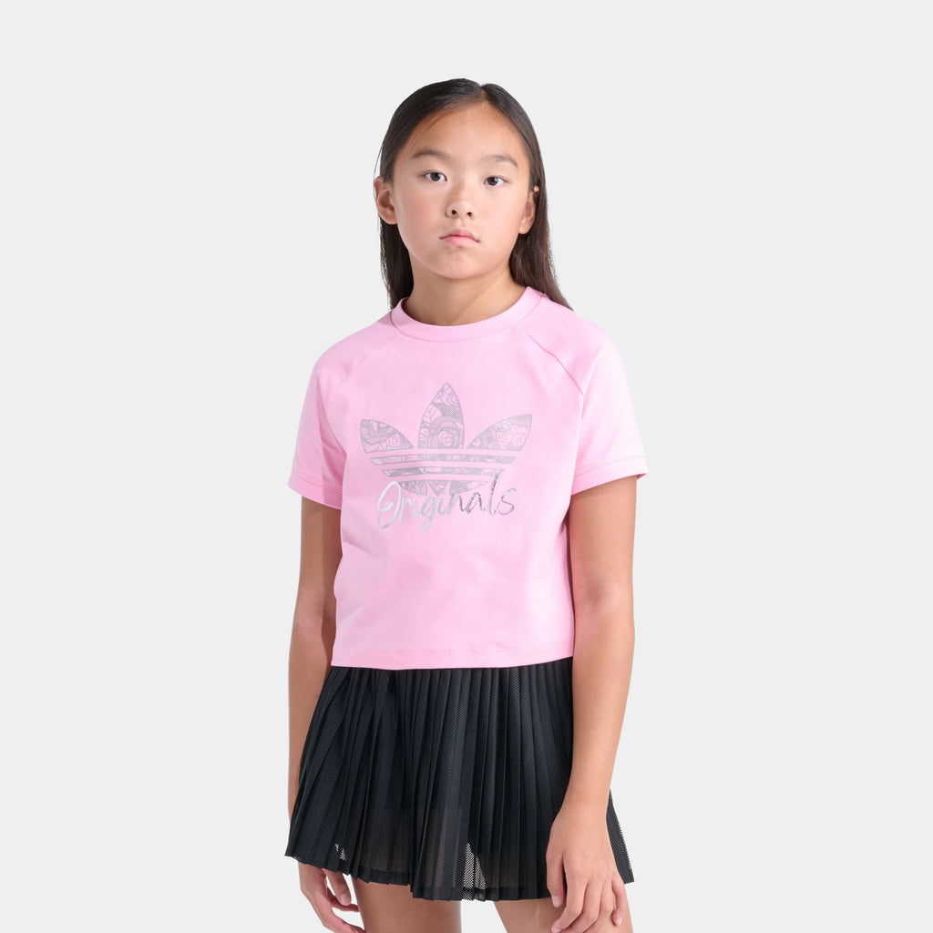 Lace Logo Grade School Short Sleeve Shirt (Light Pink)