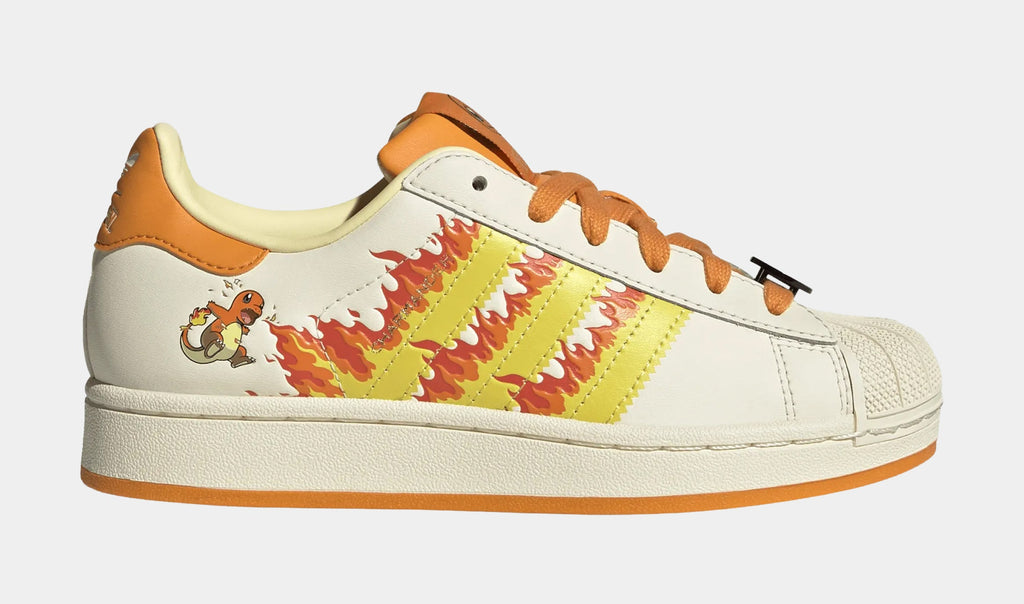 Pokemon x Adidas Superstar II Charmander Grade School Lifestyle Shoes (Cream White/Shock Yellow/Bright Orange)