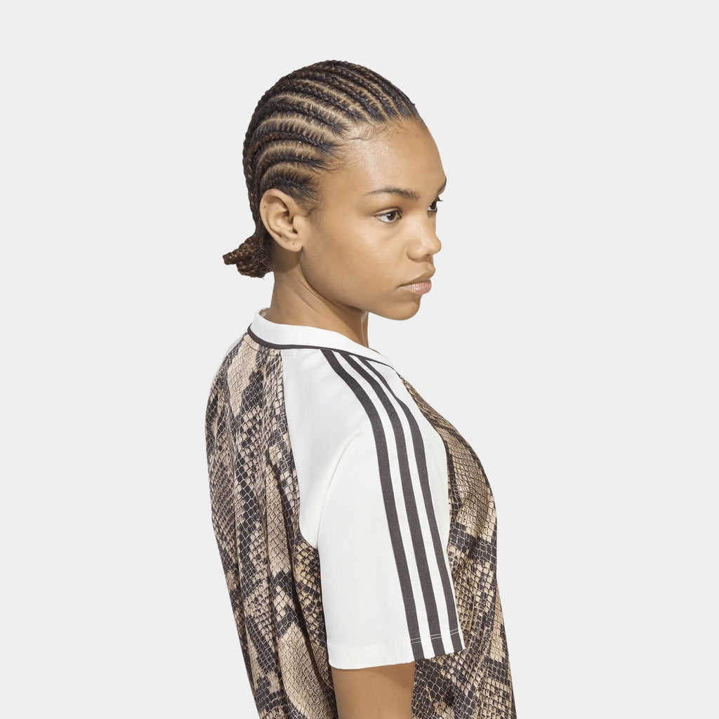 Snake Print Satin Womens Jersey (Linen/Magic Beige)