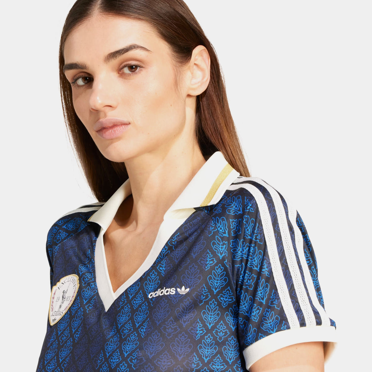 Originals Retro Crop Polo Womens Short Sleeve Shirt (Black/Night Indigo)