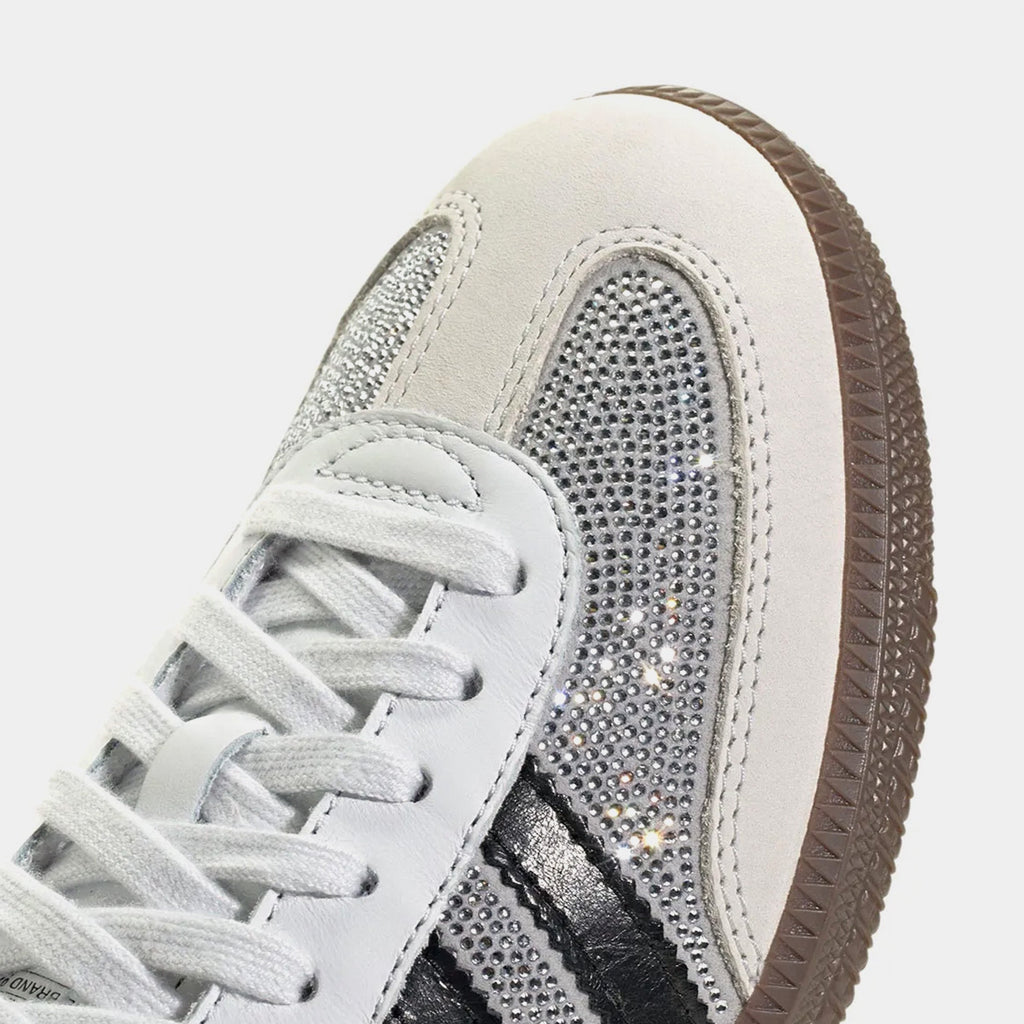 Samba OG Rhinestone Womens Lifestyle Shoes (Crystal White/Crystal White/Silver Metallic)