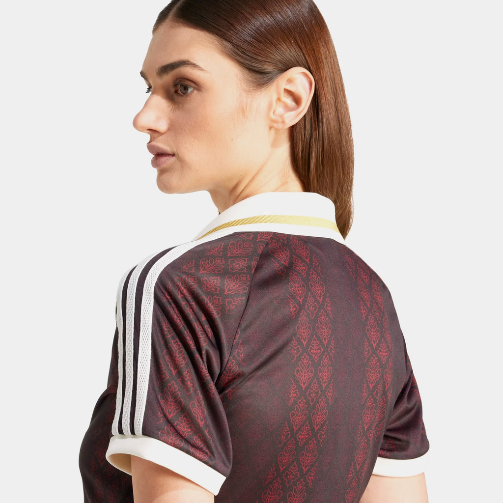Originals Retro Crop Polo Womens Short Sleeve Shirt (Night Brown/Night Red)