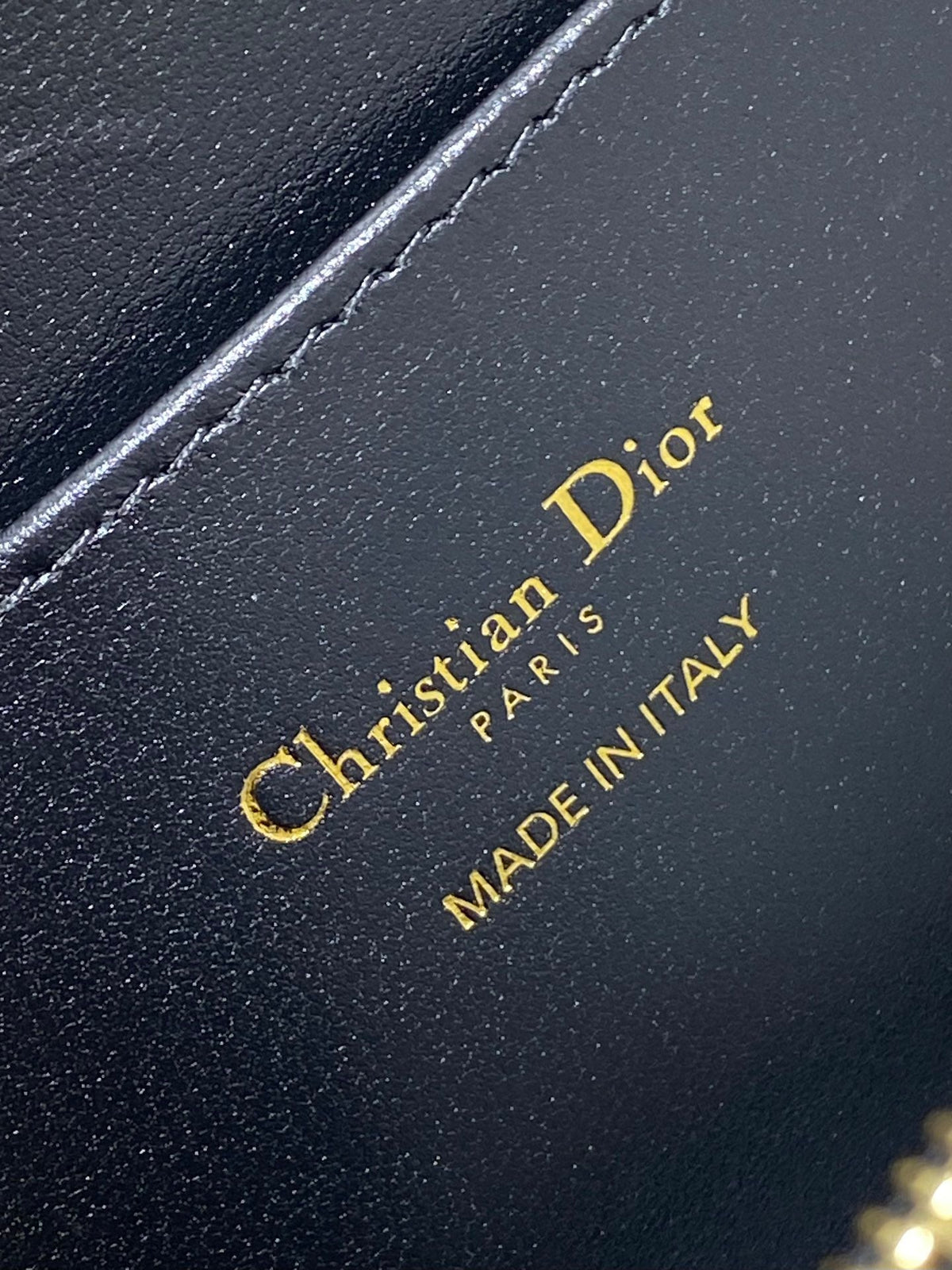DIOR SMALL 22 FLAP BAG IN BLACK MIX WHITE LAMBSKIN WITH GOLD HARDWARE